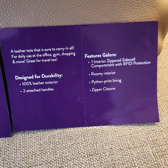 Joy Mangano Taupe Tote Bag - Picture 3 of 7